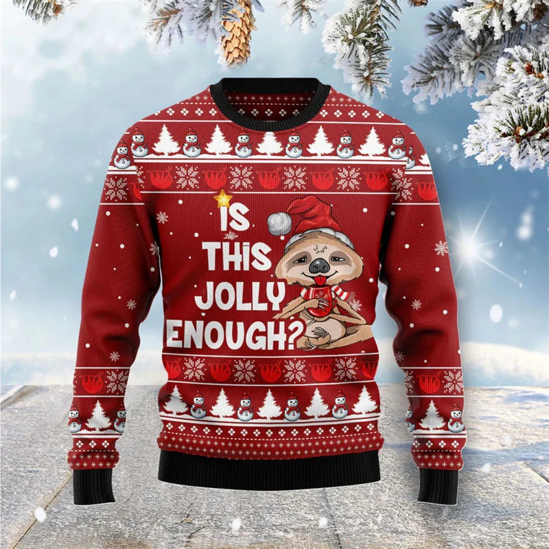 Is This Jolly Enough Sloth Christmas Jumper