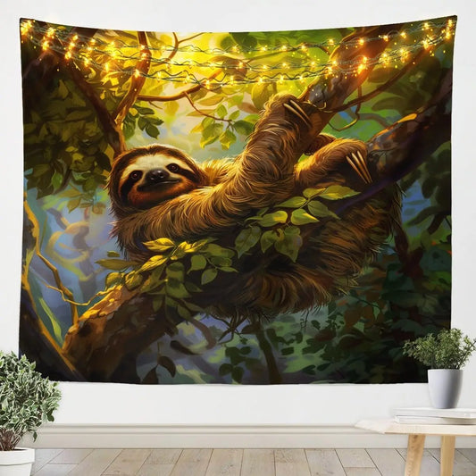 Jungle Dreaming Sloth Wall Art Tapestry