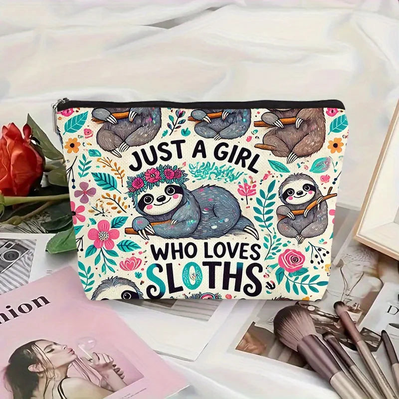 Just A Girl Who Loves Sloths Makeup Bag