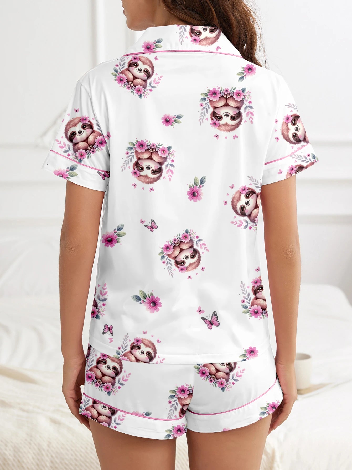Cute Sloth short-sleeved pajamas set