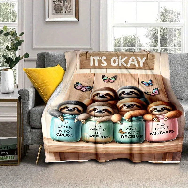 Sloth Jar Quote It's Okay Blanket product photo 4