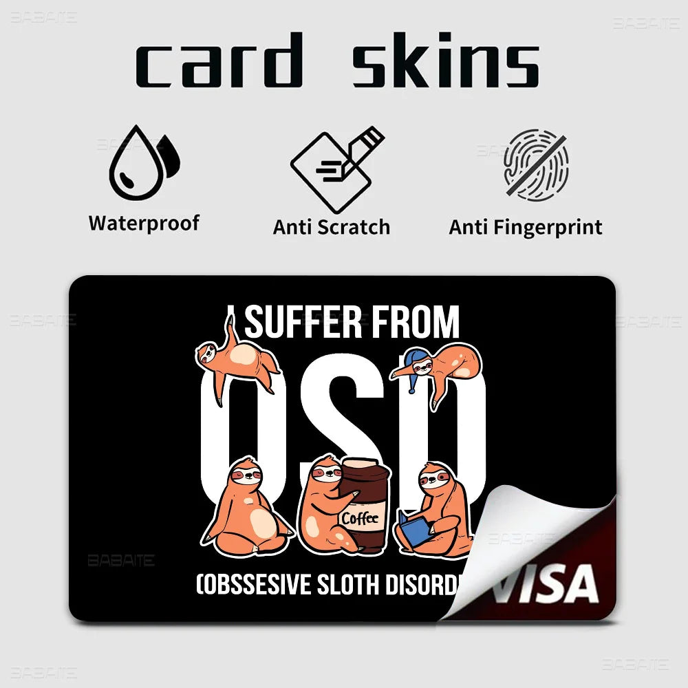 Sloth Sticker To Cover Debit / Credit Cards