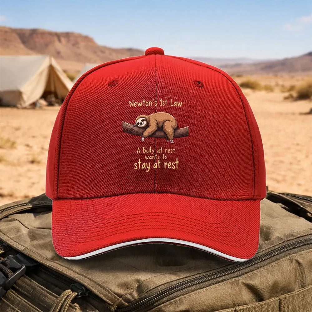 Newton's First Law Sloth Baseball Cap product photo 9