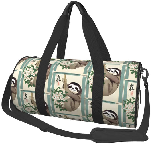 Sloth With Flowers Sports Bags