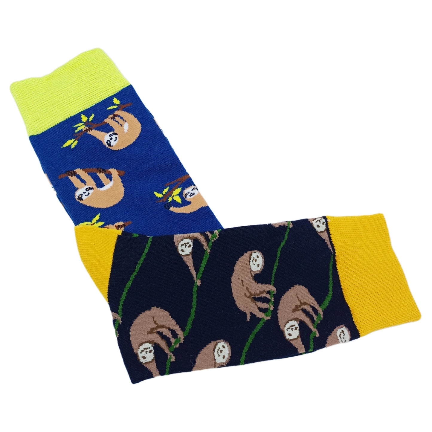 2 Pairs Of Sloth Mid-calf Socks