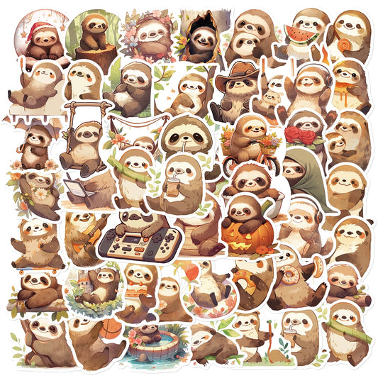 50 piece Cute Sloth Sticker Set