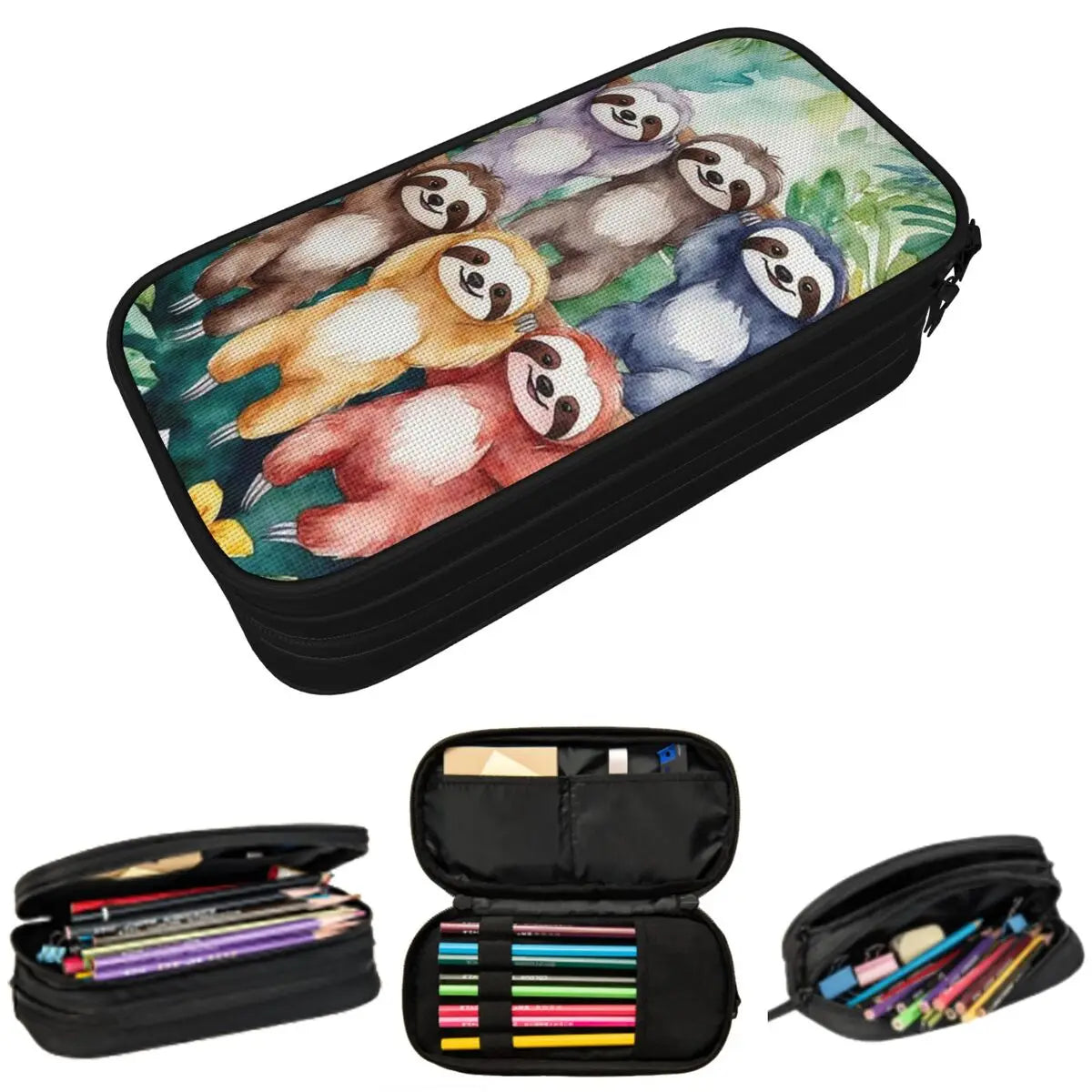 Colorful Sloths Pencil Case