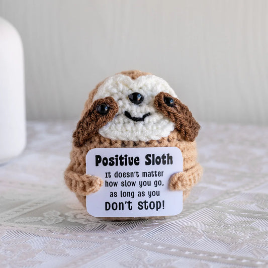 Positive Sloth Crochet Toy