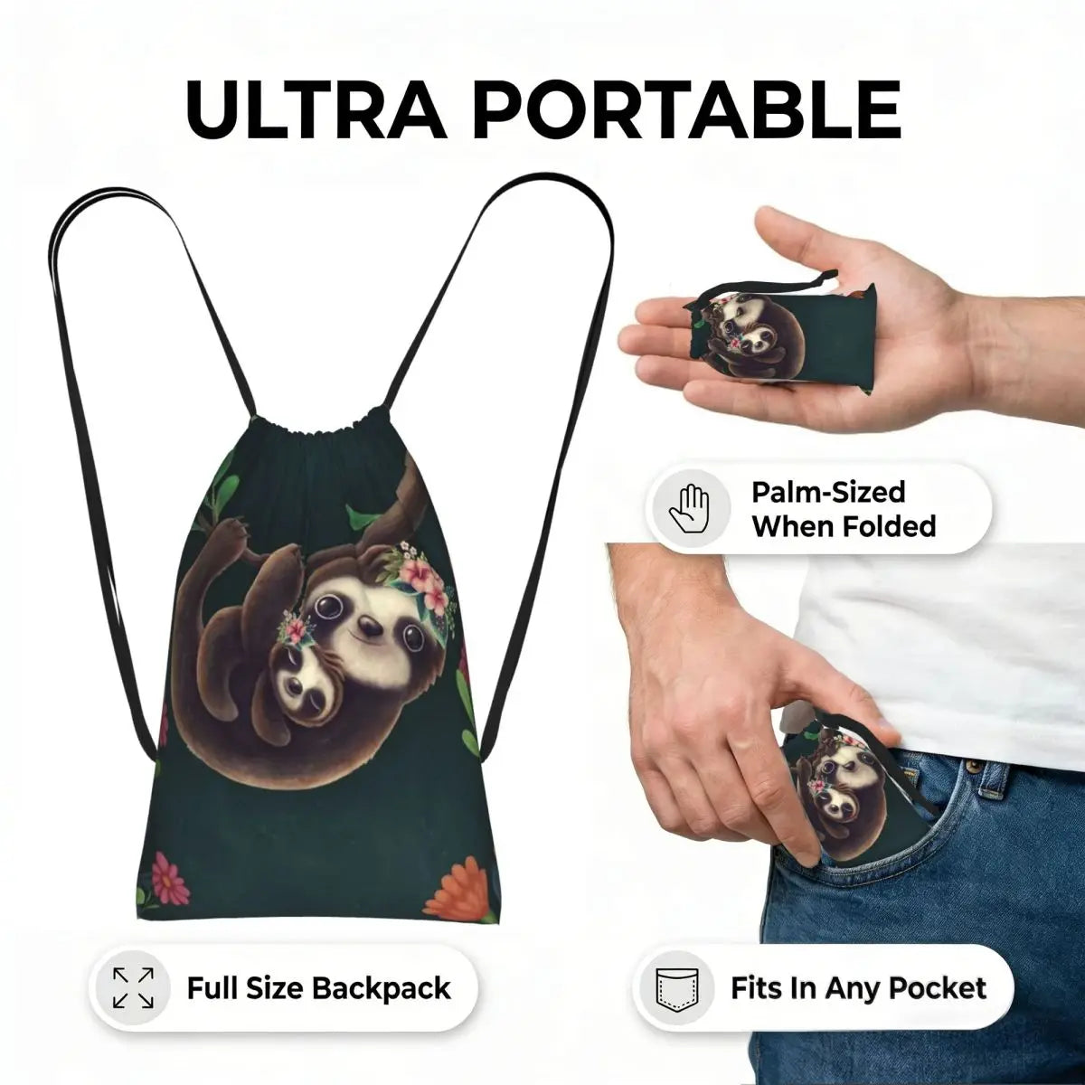 Sloth With Baby Sloth On Branch Backpack