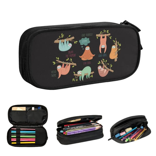 Positive Quotes Sloth Pencil Case