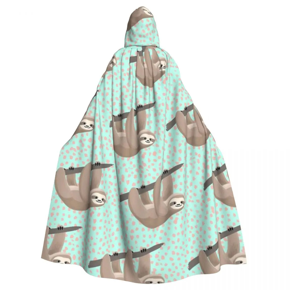 Sloth On Branch Design Long Hooded Cloak