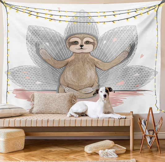 Zen Sloth Wall Hanging Tapestry