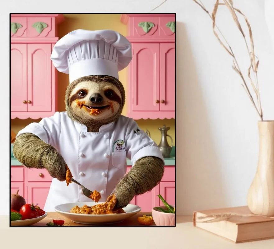 Sloth The Chef Canvas Art Picture product photo 1