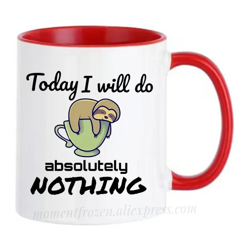 Today I Will Absolutely Do Nothing Sloth Mug