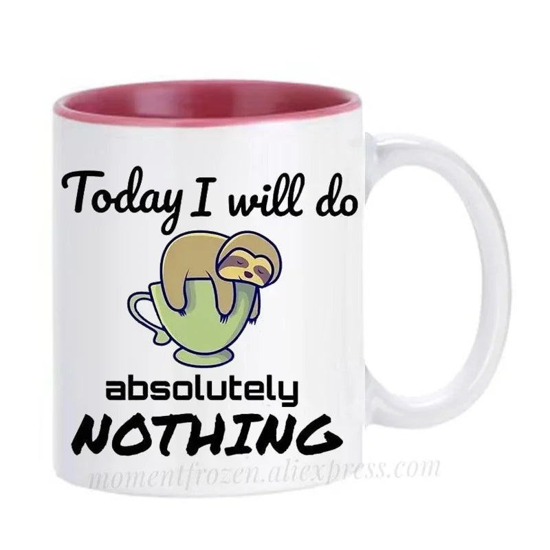 Today I Will Absolutely Do Nothing Sloth Mug