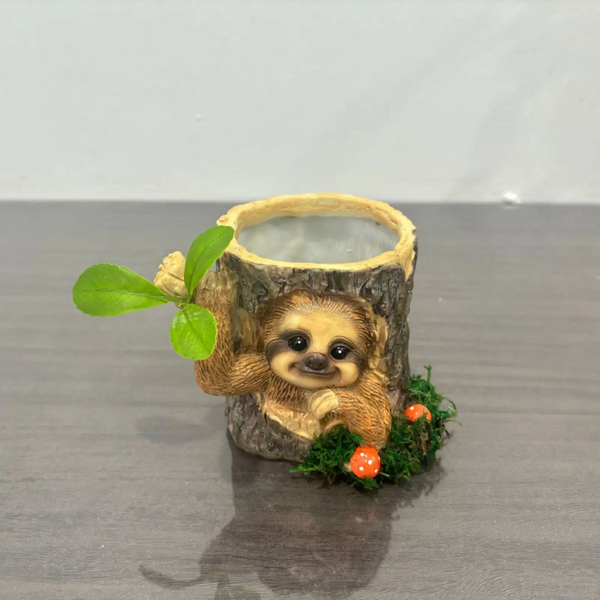 Tree Stump Sloth Planter