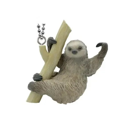 Sloth Hugging Wood keychain