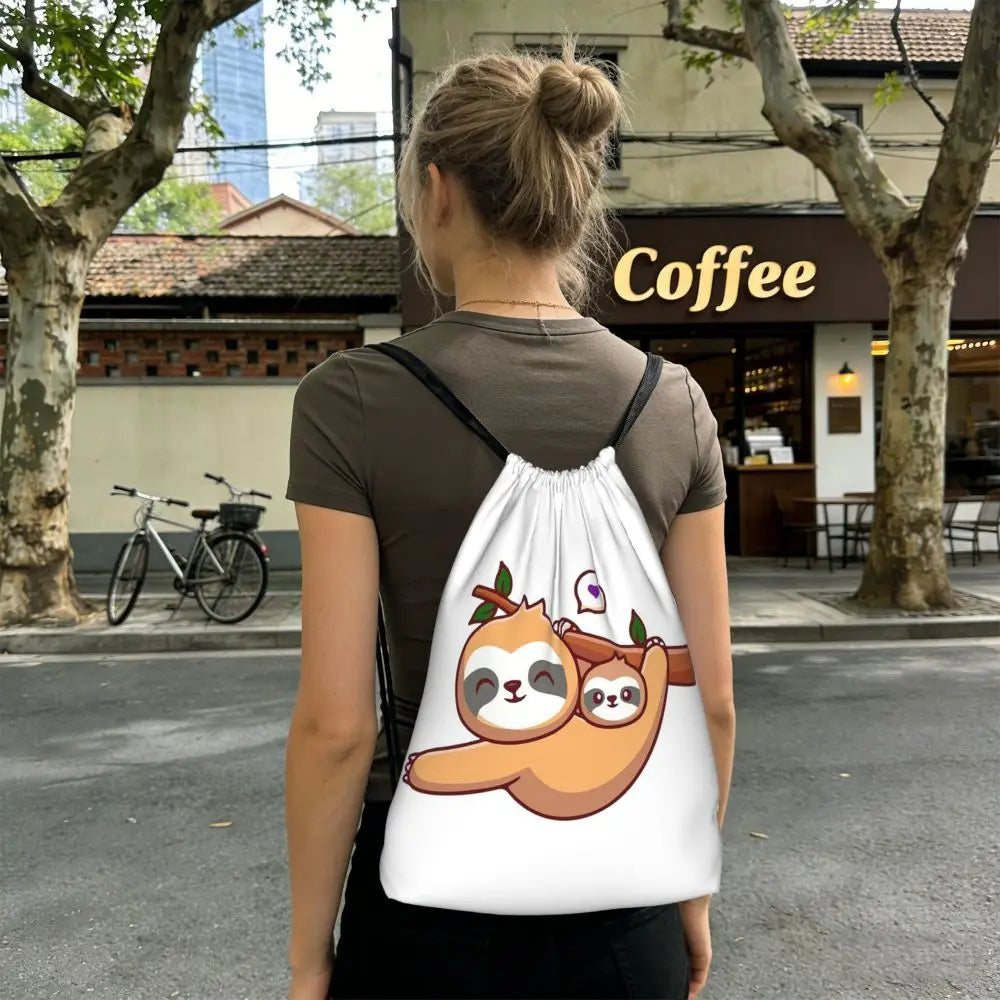 Sloth With Baby Sloth On Branch Backpack