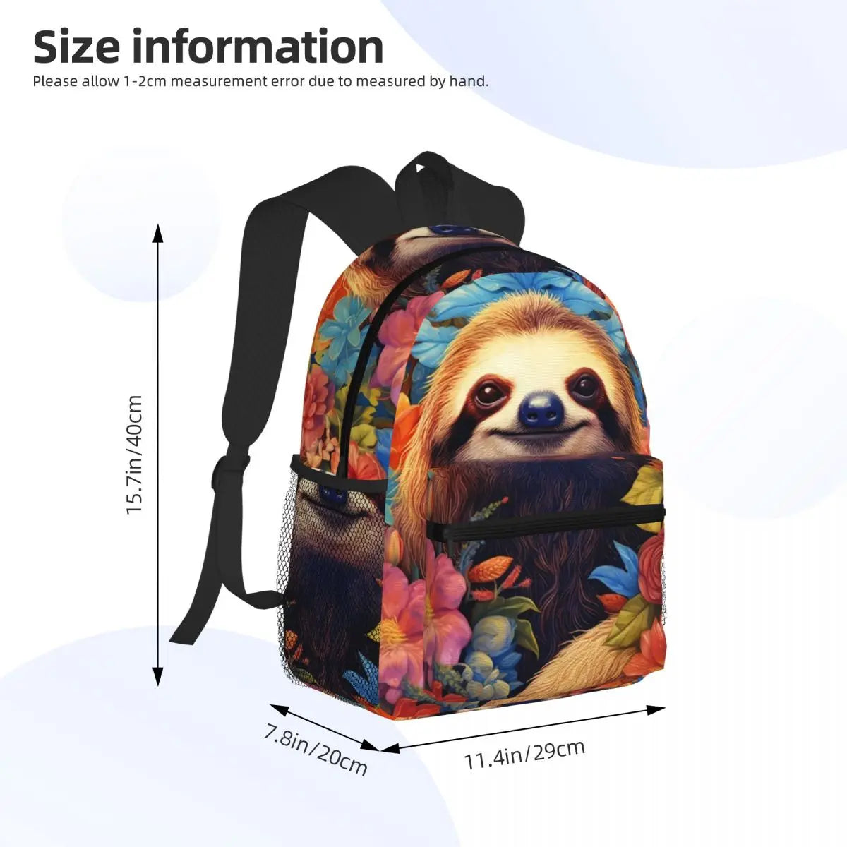 Whimsical Sloth On Tropical Leaf Backpack