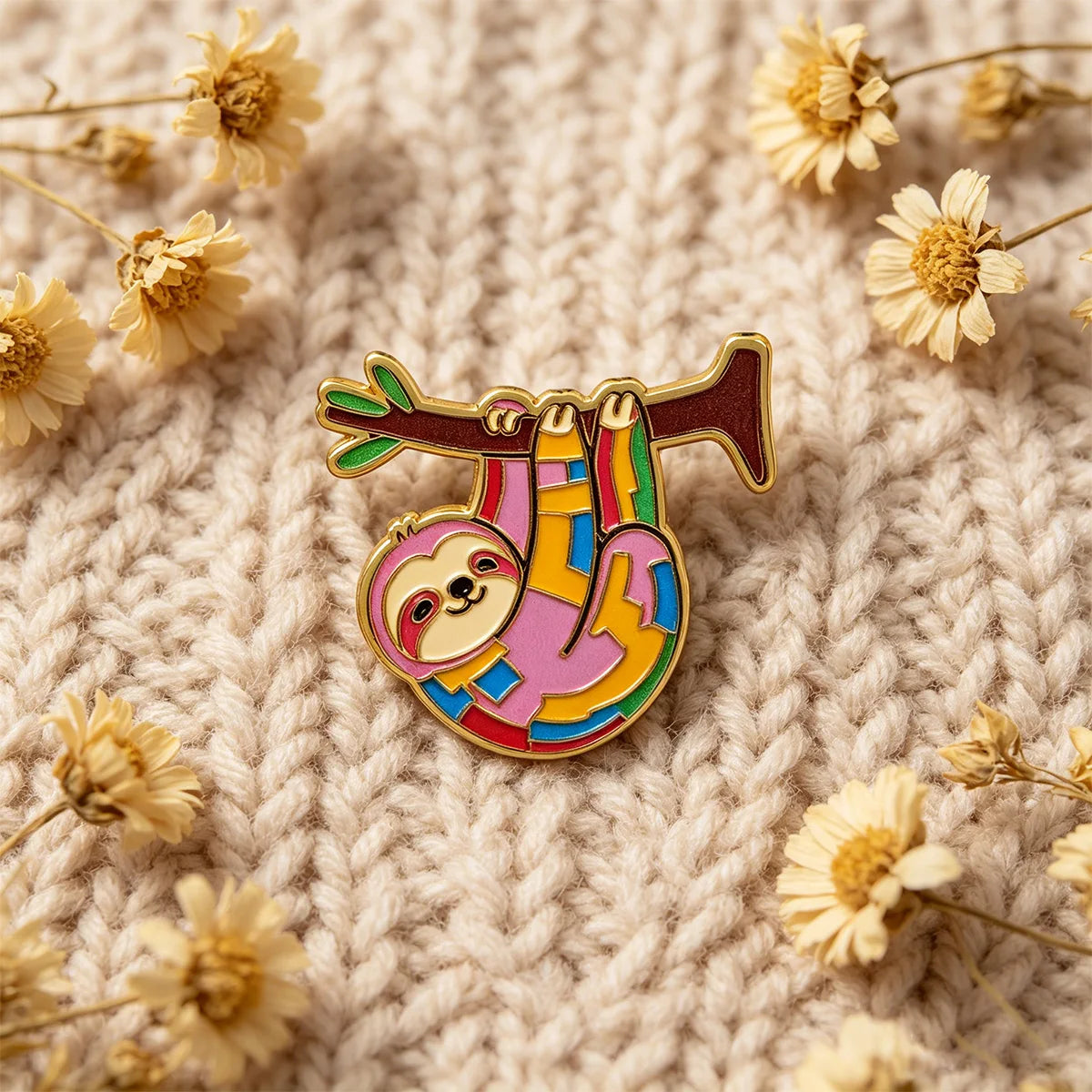9 Piece Colorful Sloth Enamel Pin Set