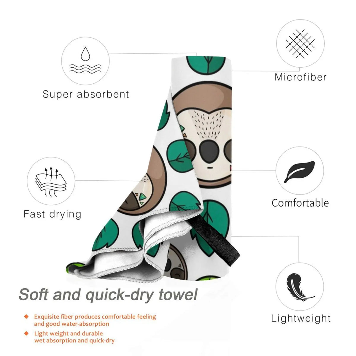 Mandala Sloth Bath Towel