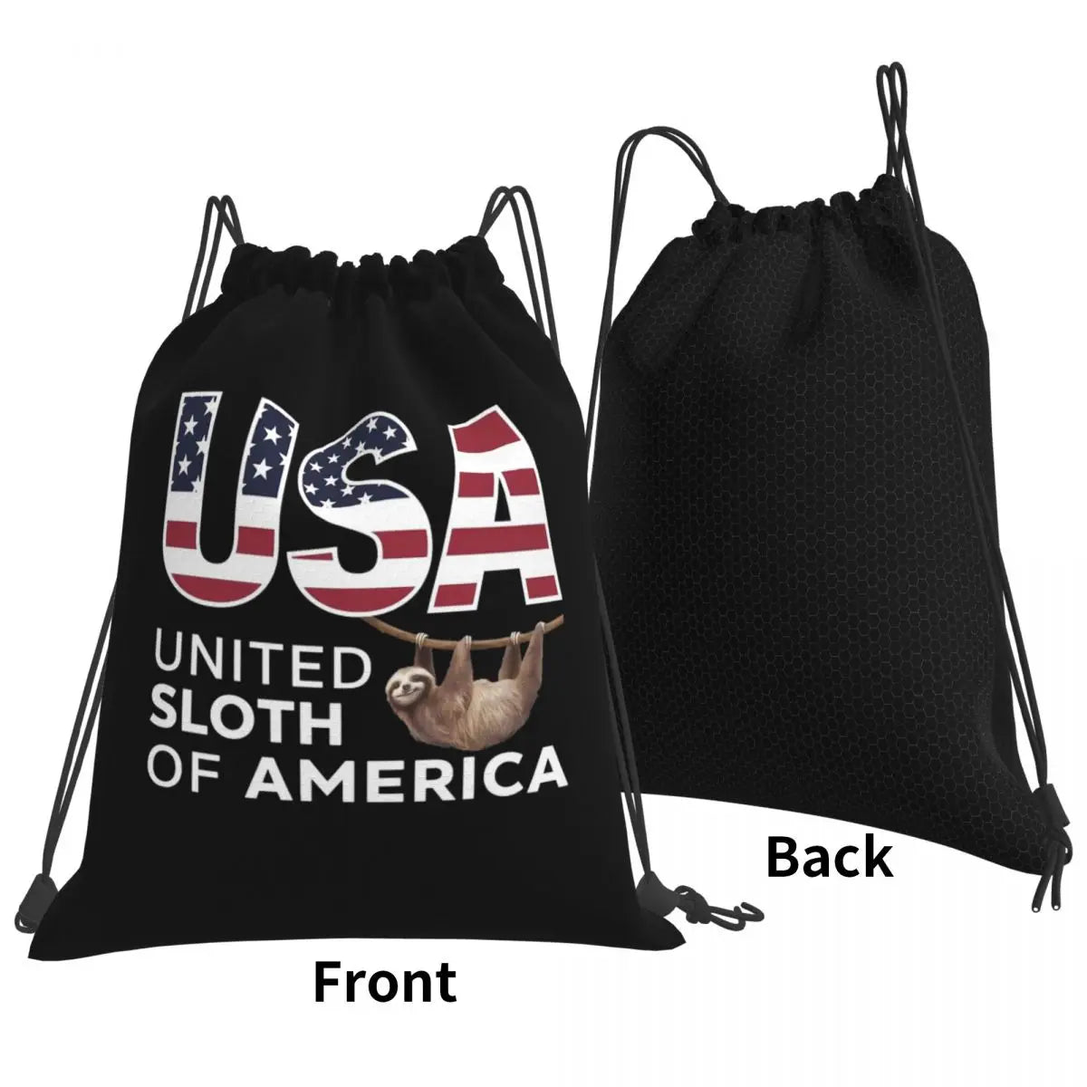 United Sloth Of America Drawstring Backpack