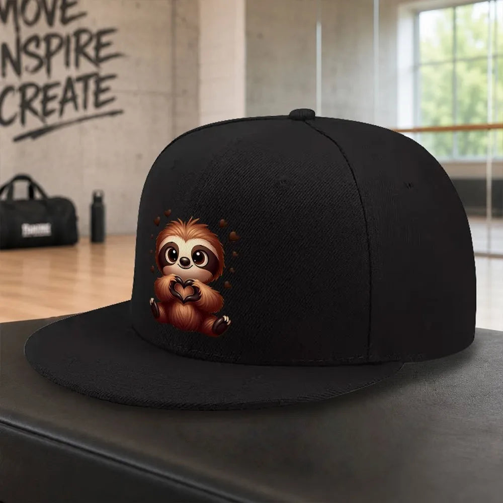 Cute Sloth Love Heart Design Baseball Cap