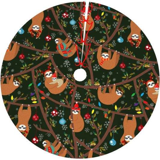 Christmas Tree Skirt Sloth Theme
