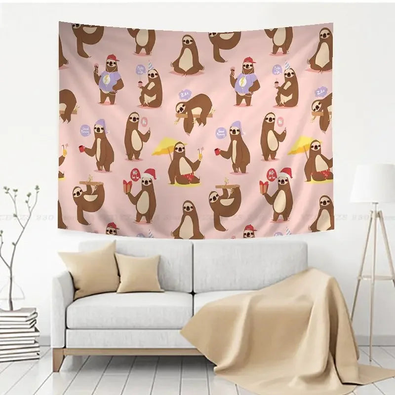 Cute Sloths Wall Hanging Tapestry