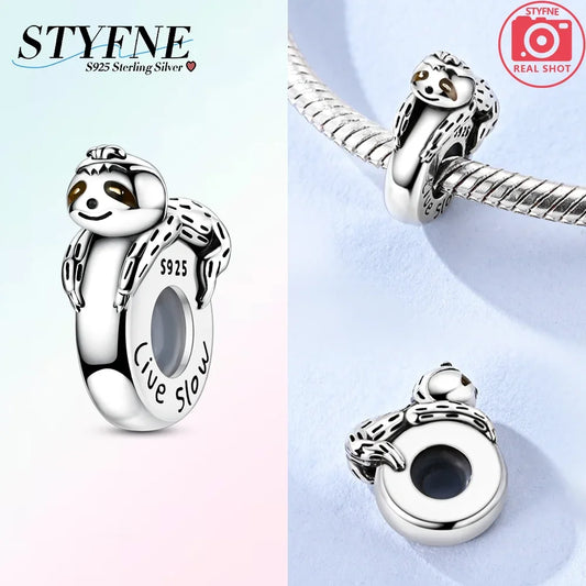 925 Sterling Silver Sloth Charm