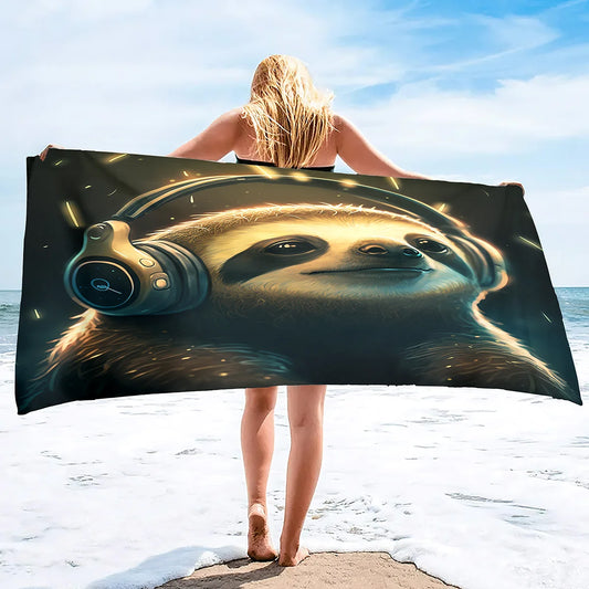 Sloth & Headphones Towel
