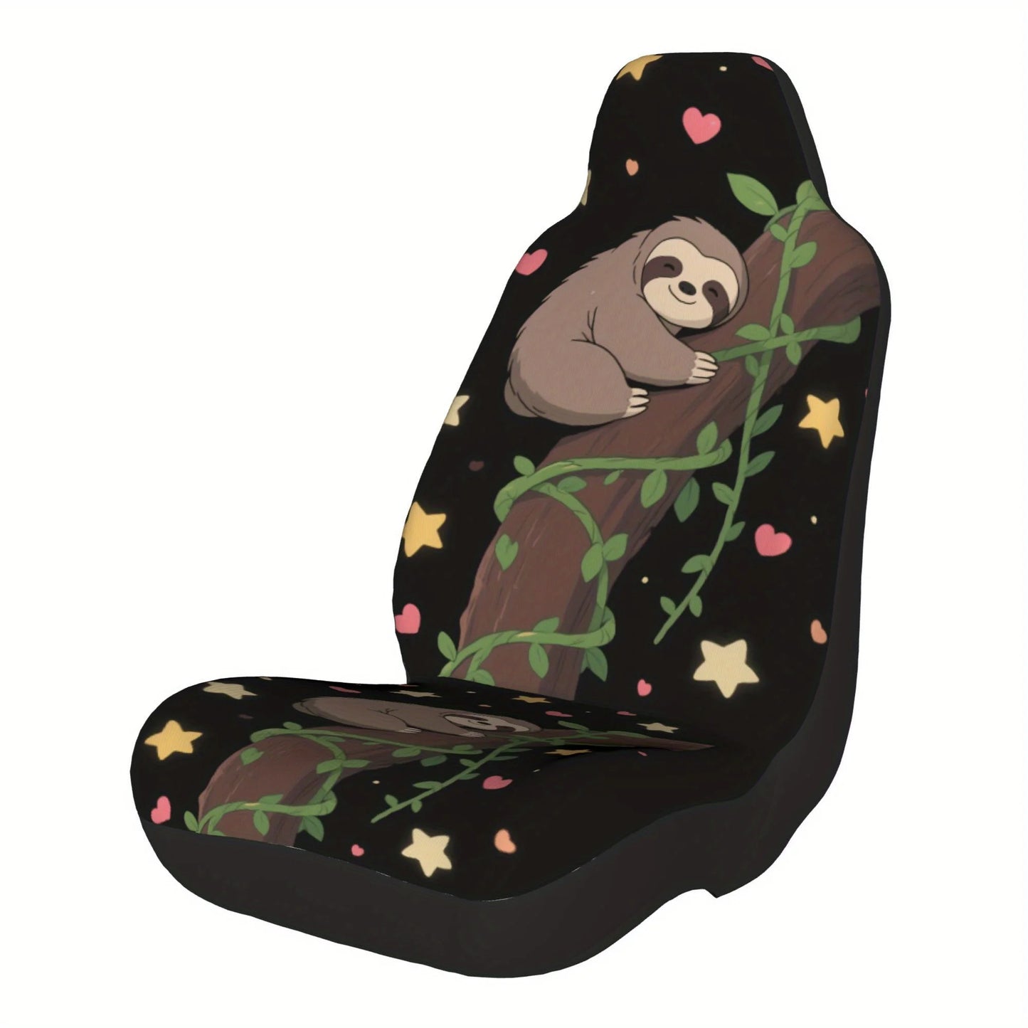 2 Front Seat Sloth Car Seat Covers