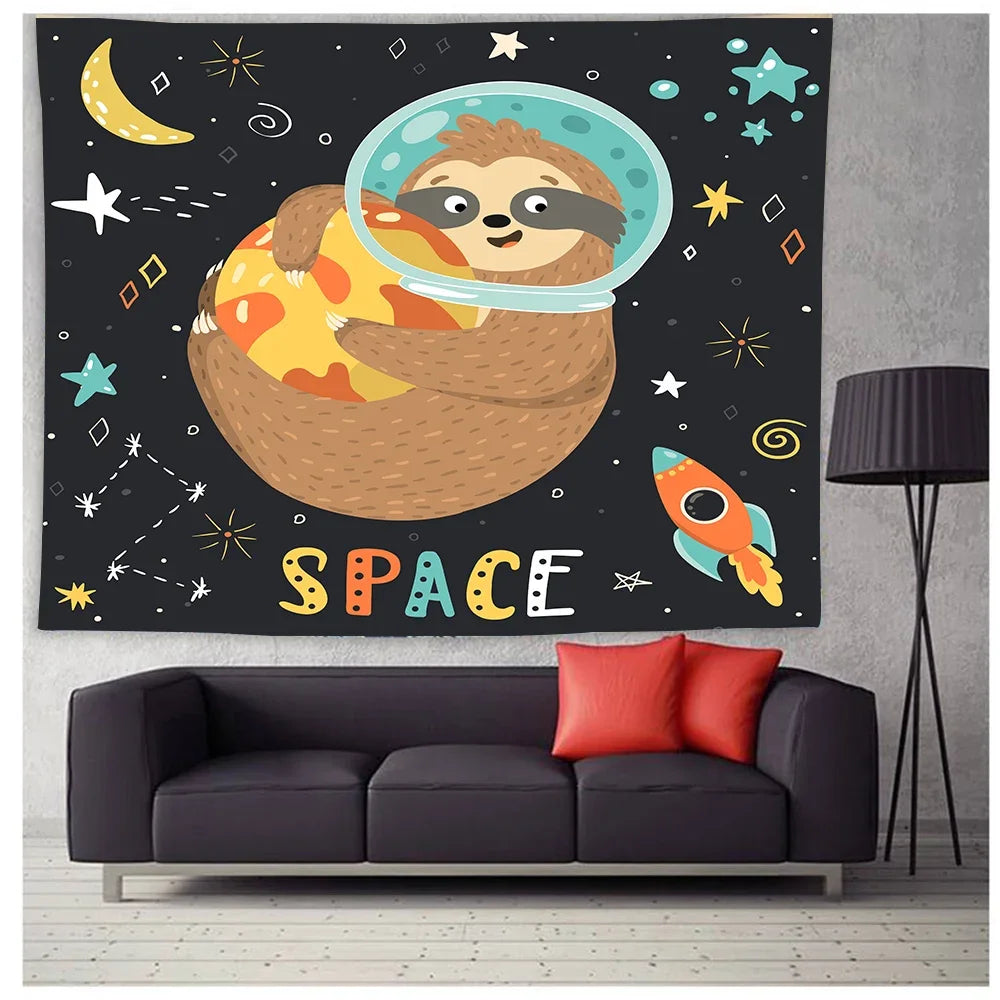 Space Sloth Wall Hanging Tapestry