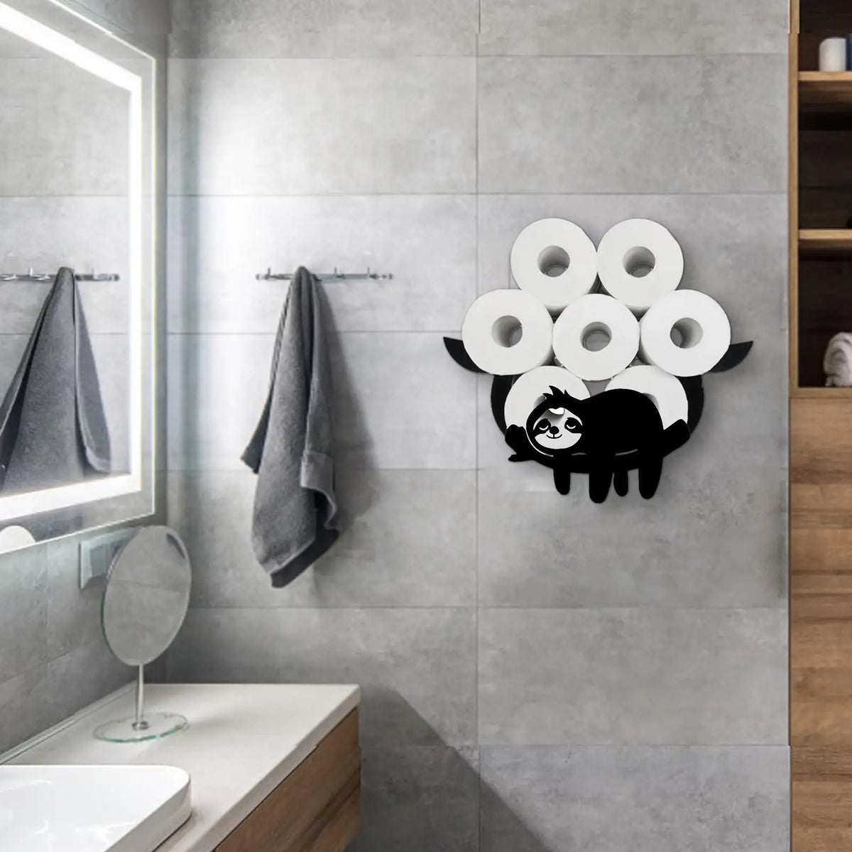 Sloth Toilet Paper Holder Wall Mounted