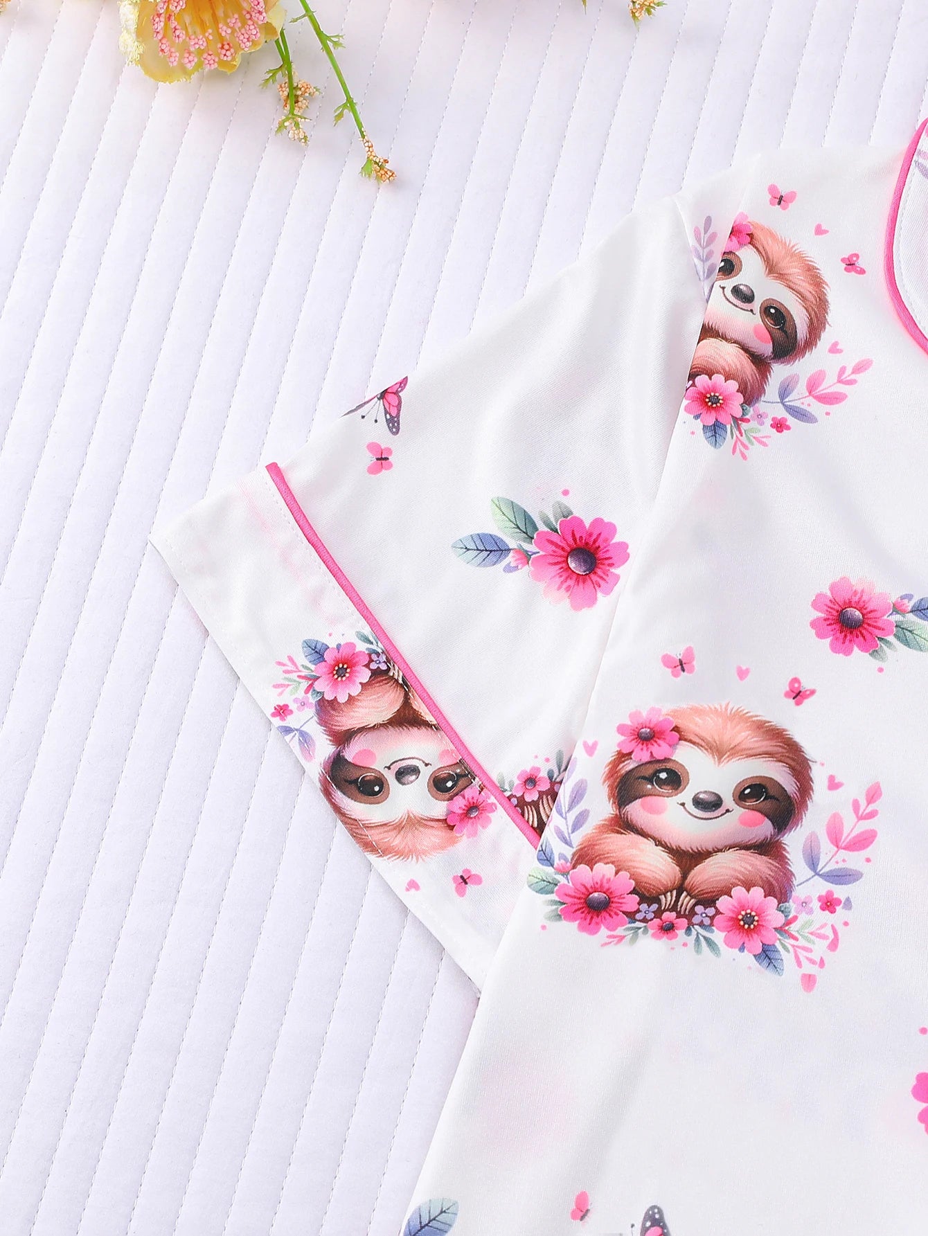 Cute Sloth short-sleeved pajamas set