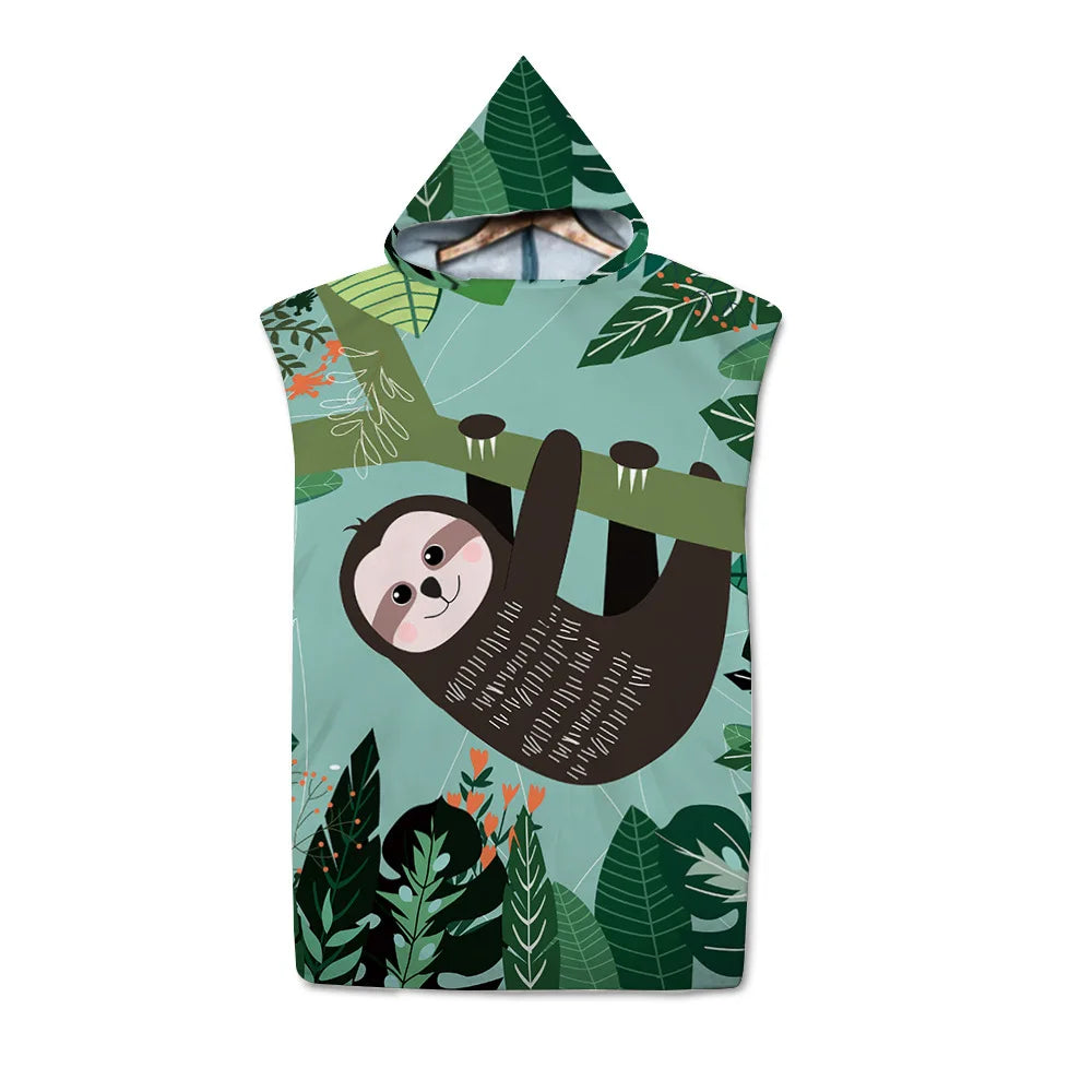 Assorted Cute Sloth Hooded Towel