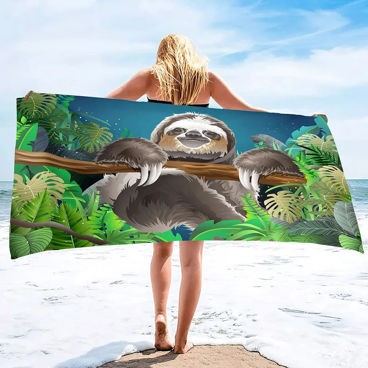 Assorted Cute Sloth Beach Towel