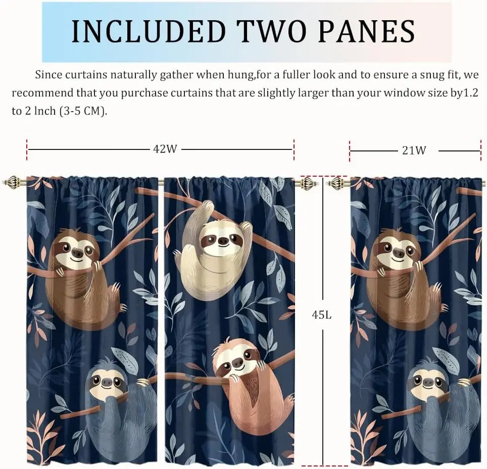 Hanging Sloth Blackout Curtains