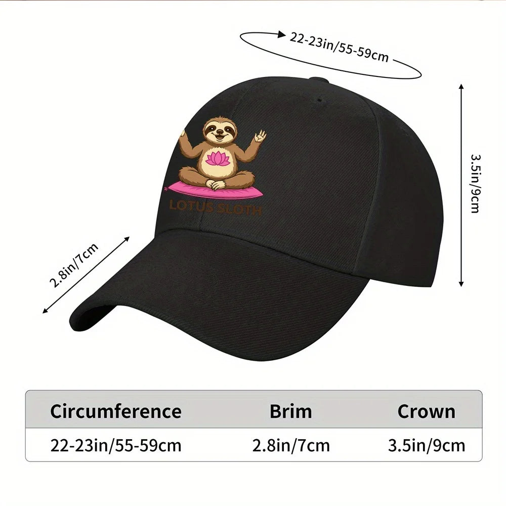 Lotus Sloth Meditation Baseball Cap