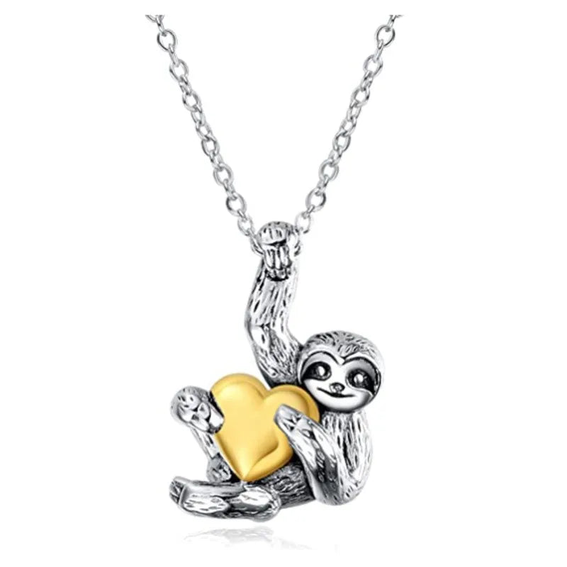 Heart Hugging Sloth Necklace