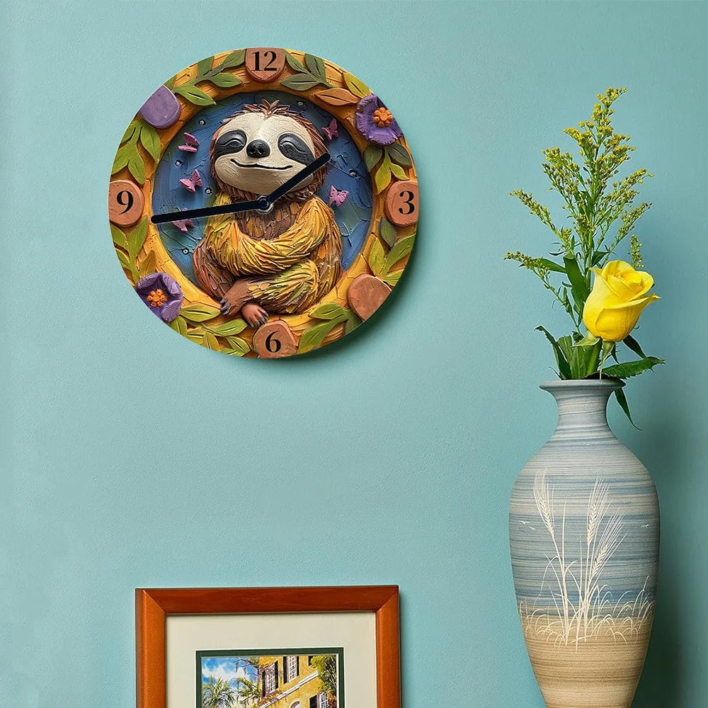 Sloth Themed Wall Clock