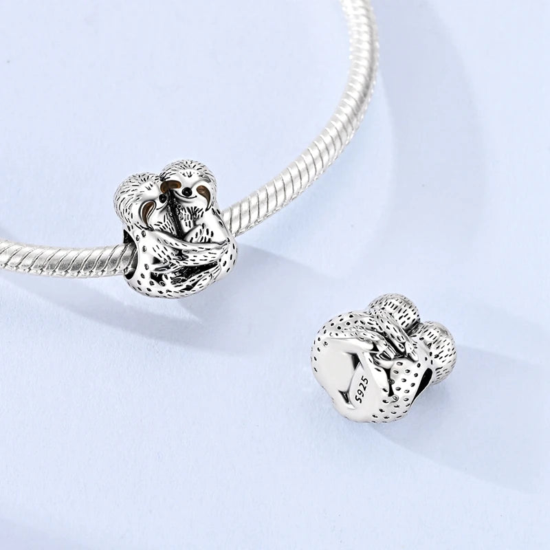 Sterling Silver Sloth Couple Bead Charm