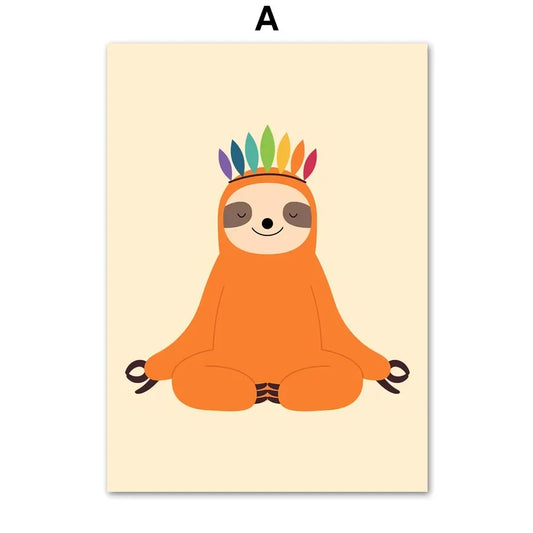 Sloth Wall Art Canvas Painting