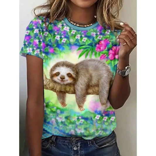 Floral Sloth T-Shirt