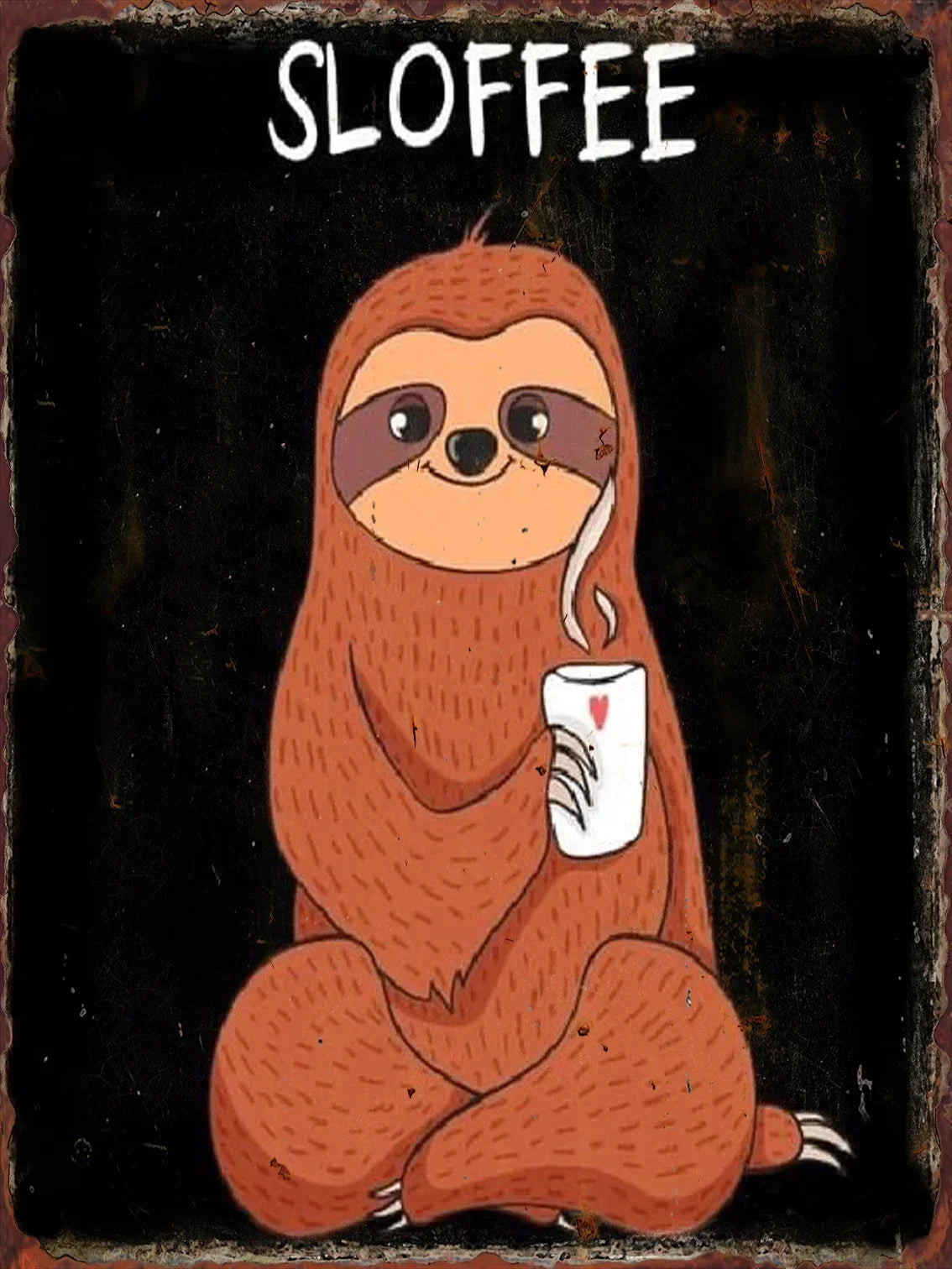 Vintage Sloth Metal Wall Art