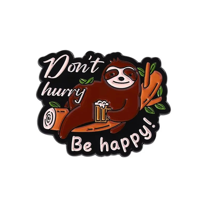 Cartoon Sloth Enamel Pin Badges
