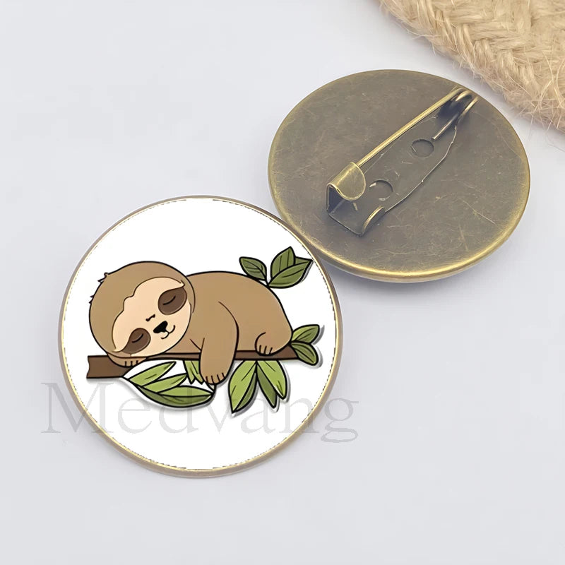 Cute sloth brooch