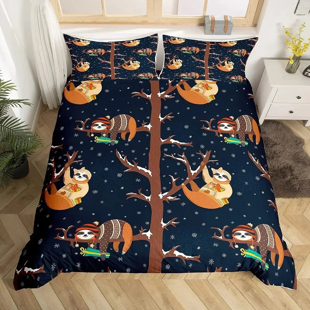 Winter Sloth Duvet Cover Set product photo