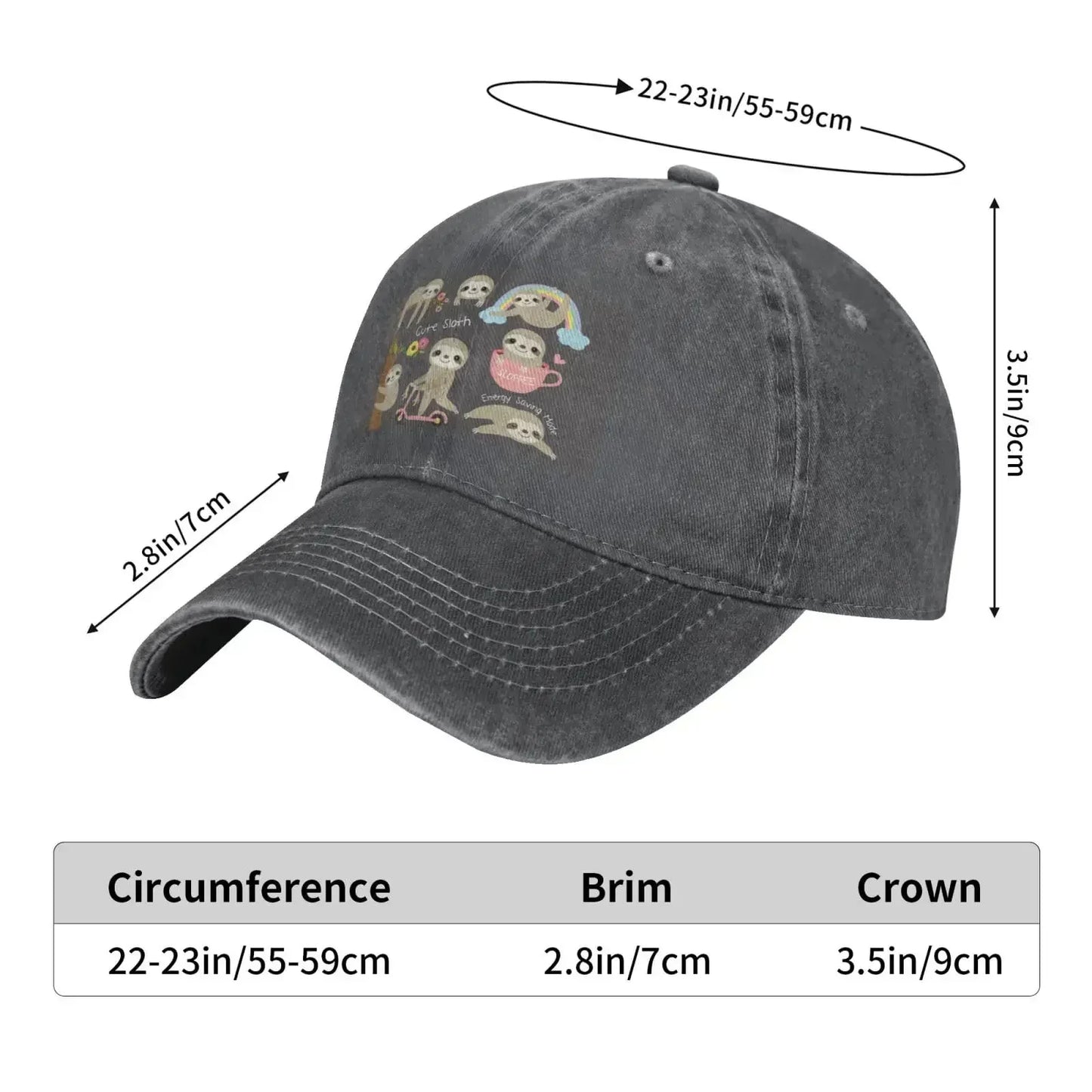 Cute Sloth Baseball Cap product photo 5