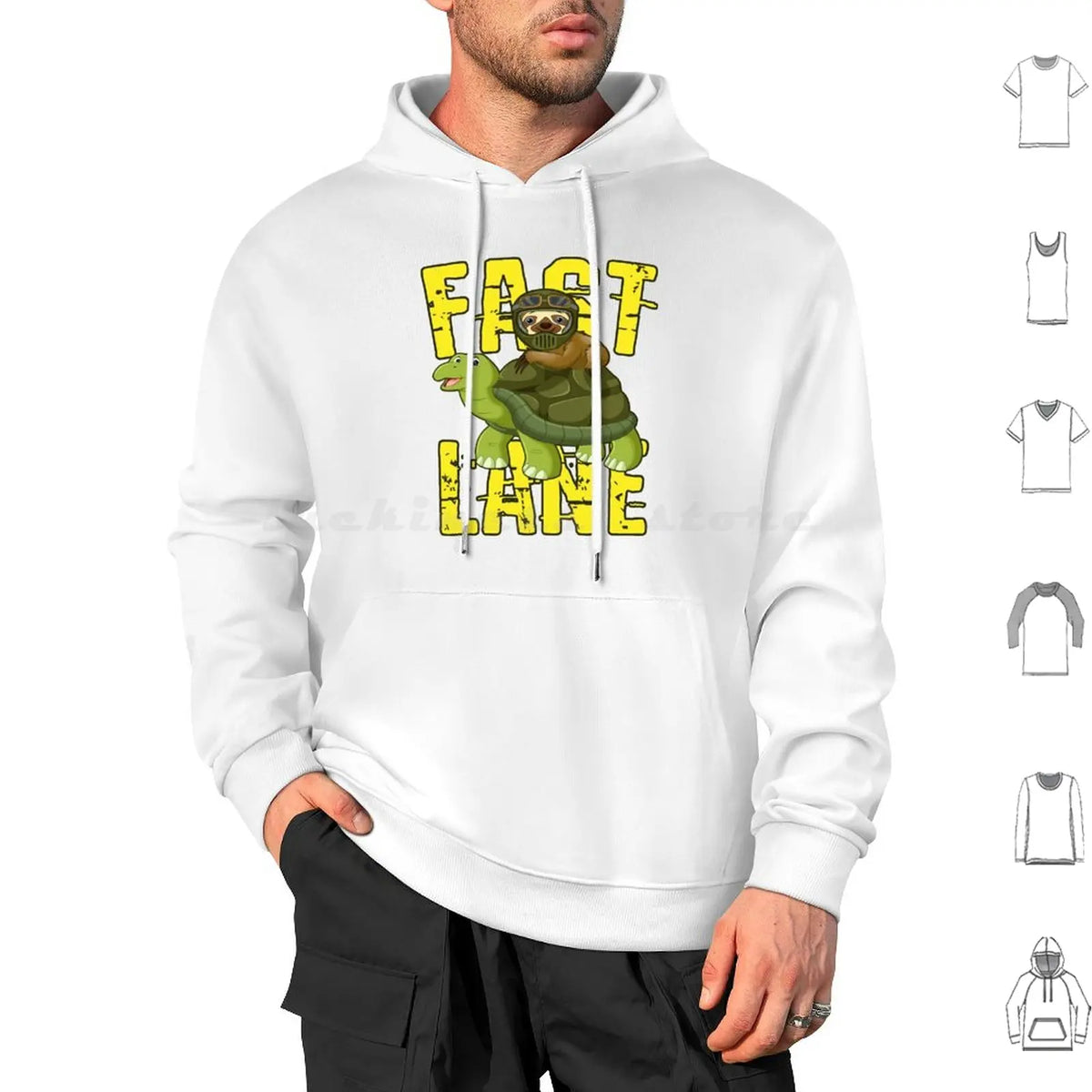 Fast Lane Sloth On Turtle Hoodie